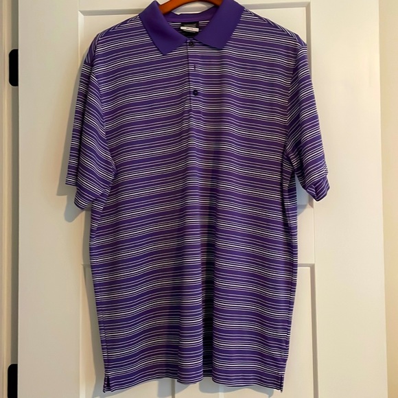 Nike Golf polo shirt. XL. Purple with white stripes - Picture 1 of 3